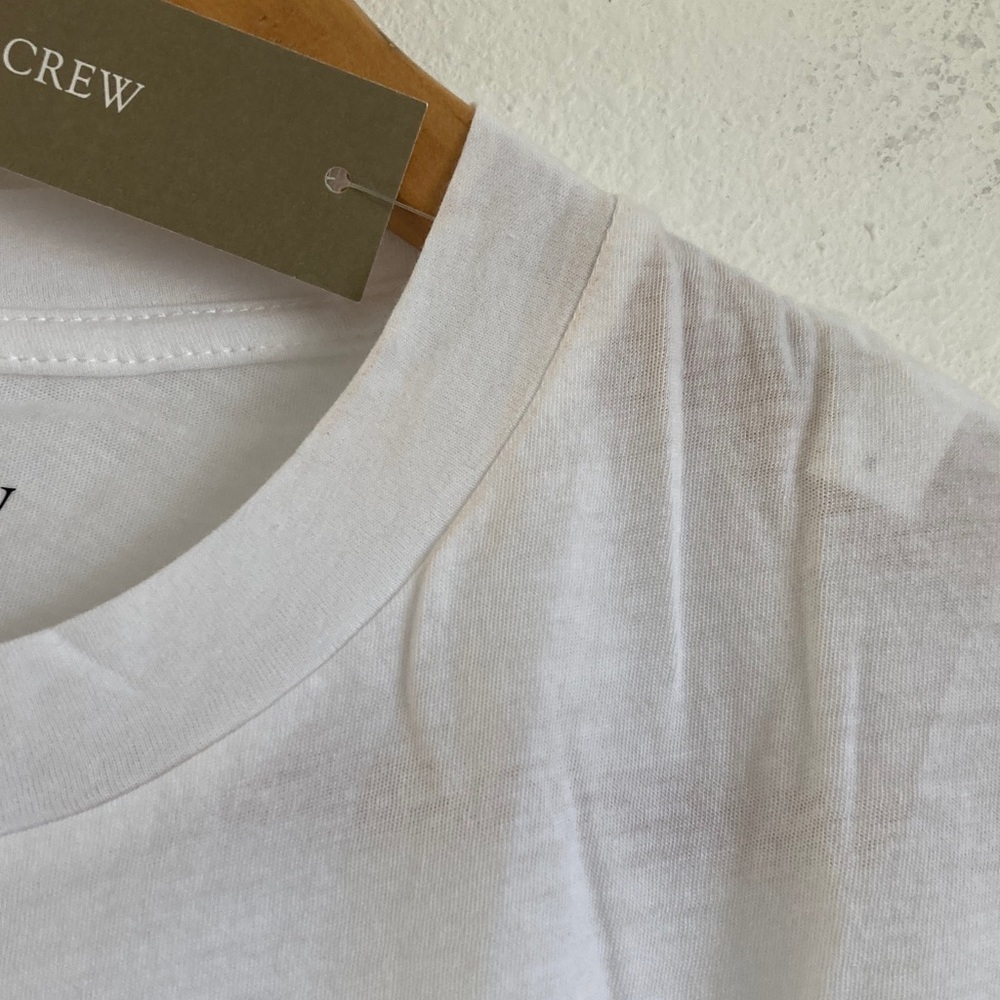 J.‎ Crew Feather jersey cropped T-shirt Small Crisp White Tee - Picture 5 of 10